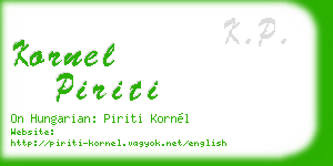 kornel piriti business card