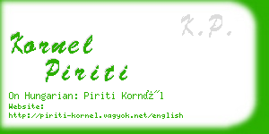 kornel piriti business card